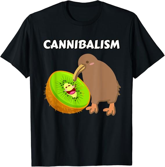 Funny Cute Kiwi Cannibalism Pun Kiwi Fruit Kiwi Bird Joke TShirt